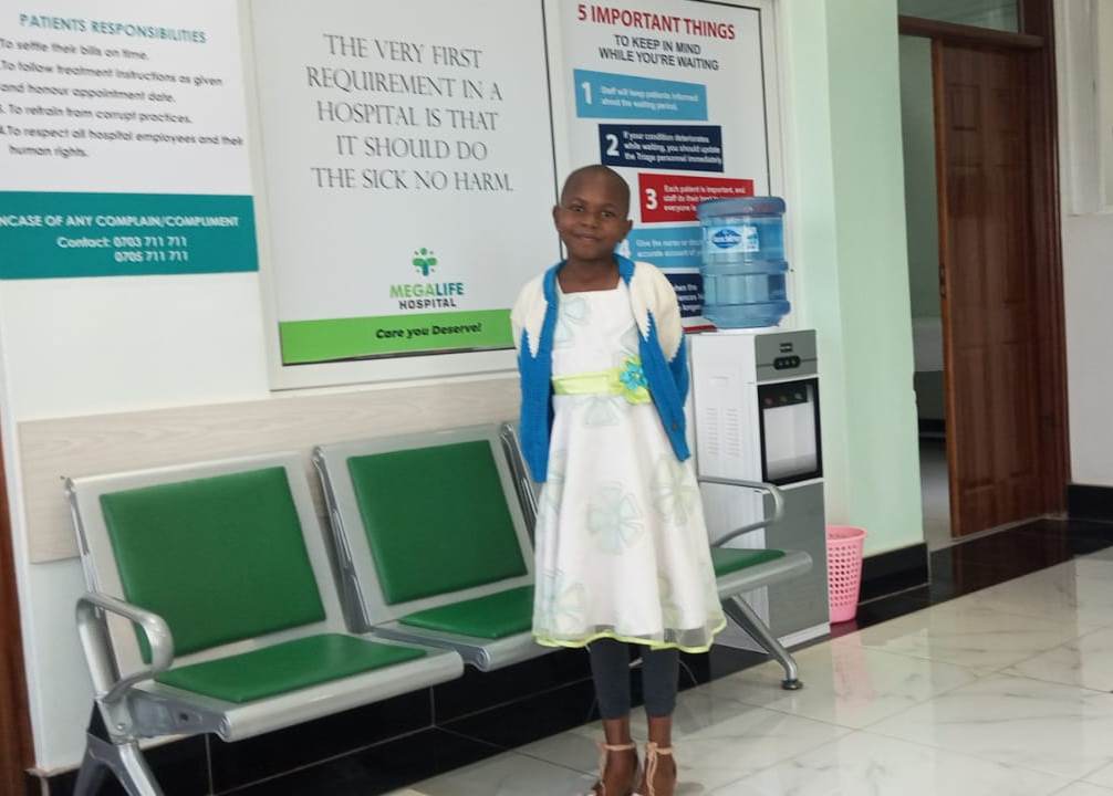 Child receiving medical checkup at Lillian Foundation healthcare program